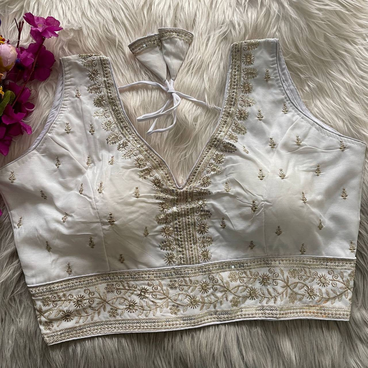 SONALIE –– Roman Silk Readymade Blouse