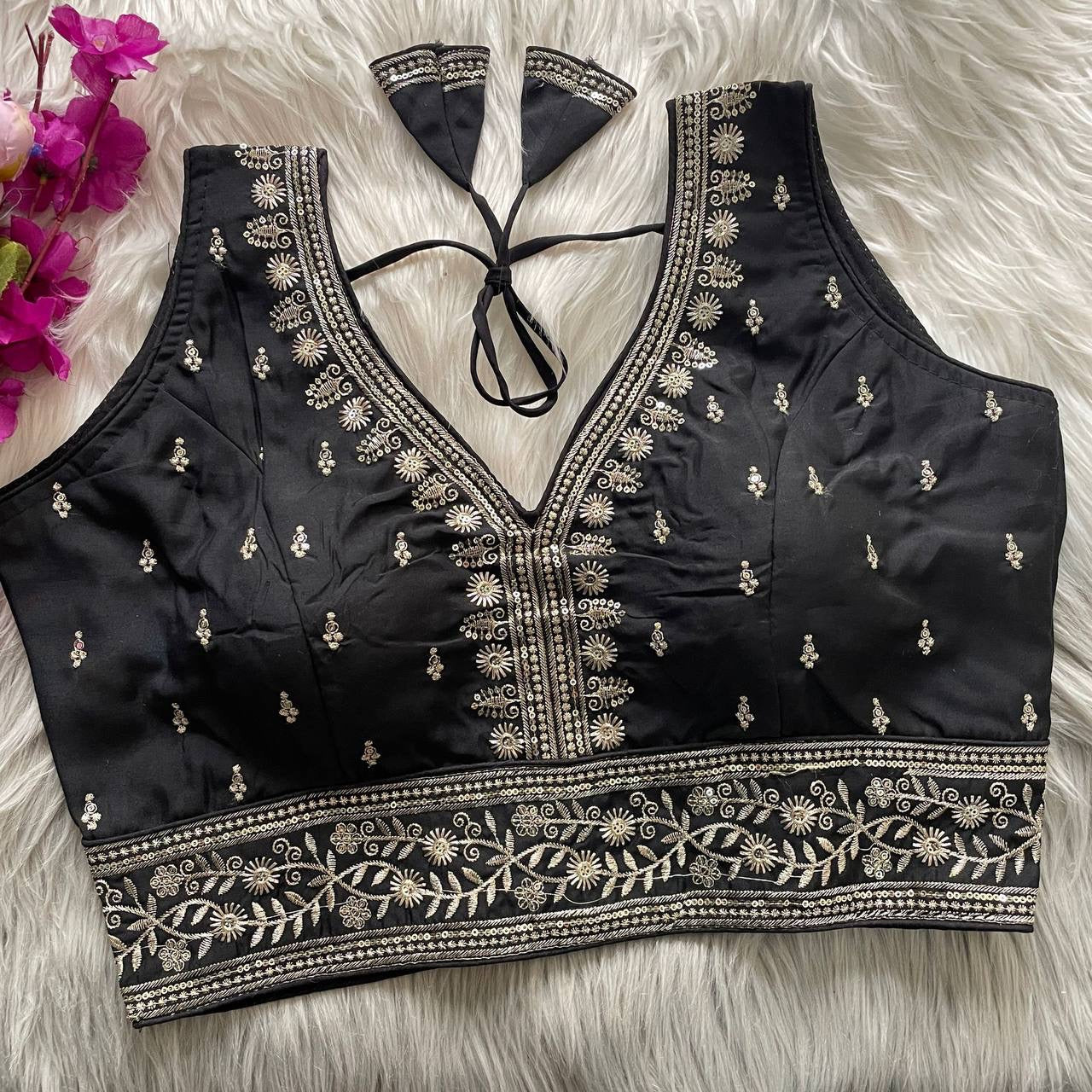 SONALIE –– Roman Silk Readymade Blouse