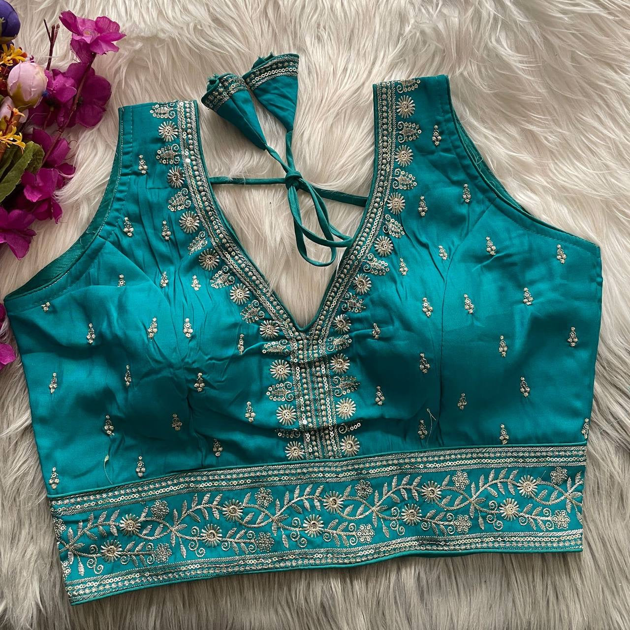 SONALIE –– Roman Silk Readymade Blouse