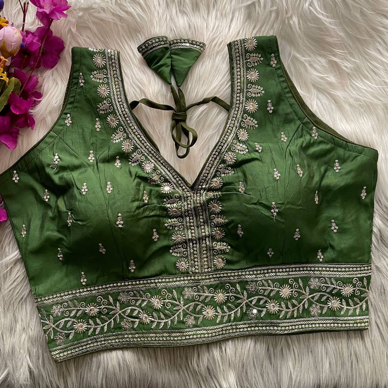 SONALIE –– Roman Silk Readymade Blouse
