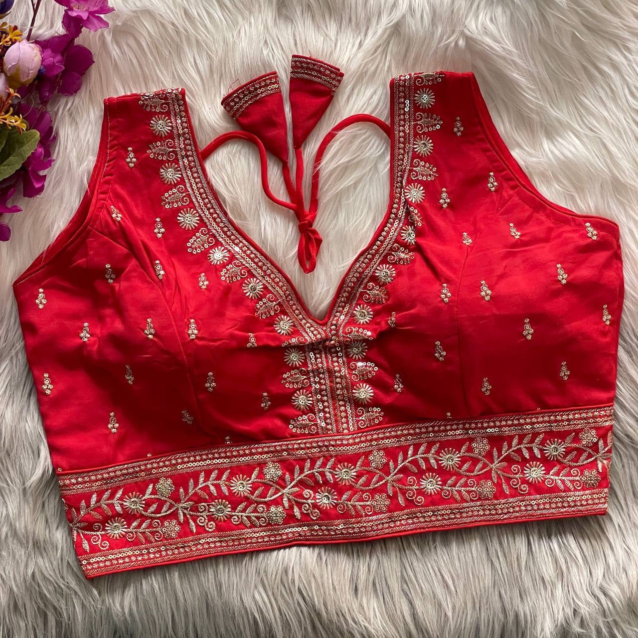 SONALIE –– Roman Silk Readymade Blouse