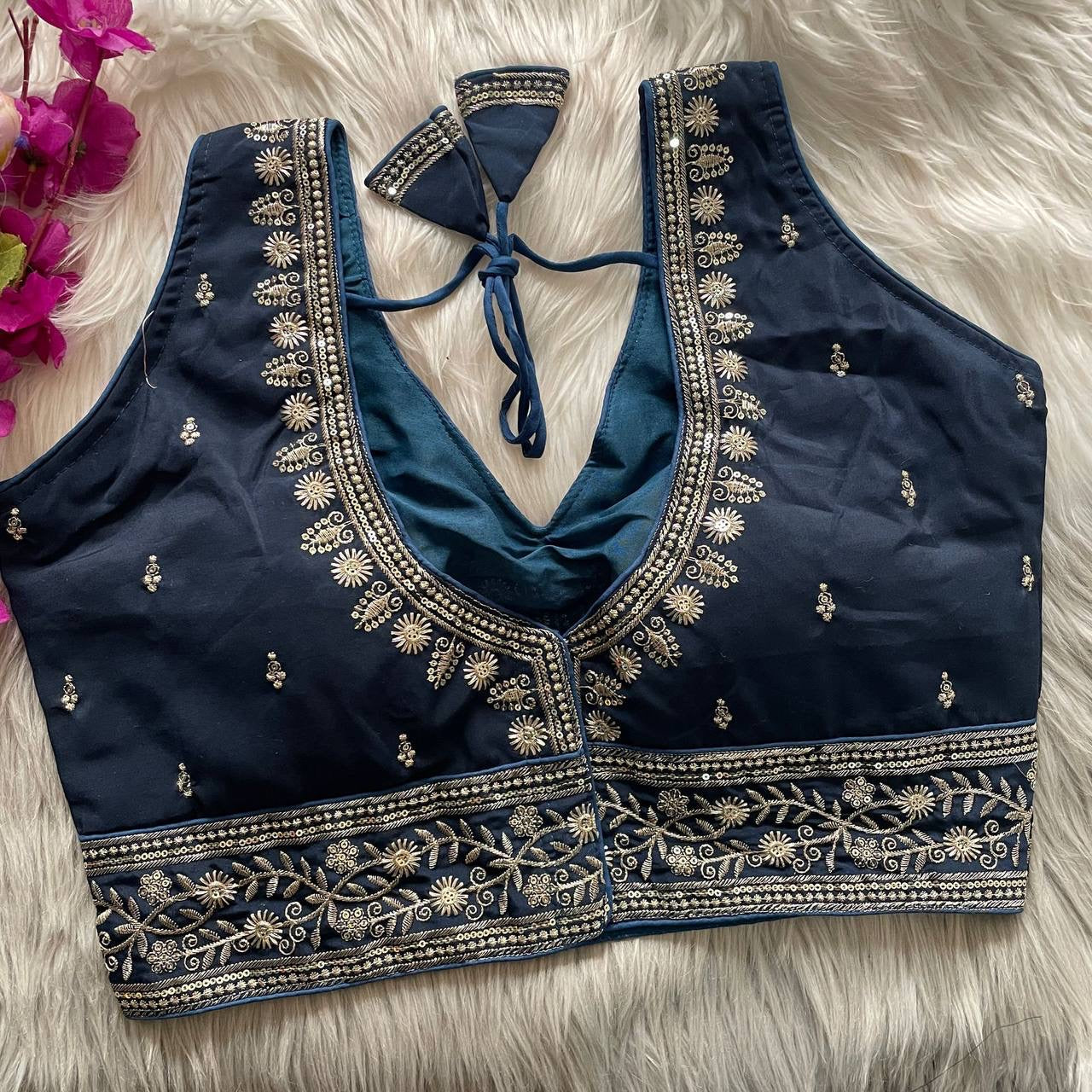SONALIE –– Roman Silk Readymade Blouse