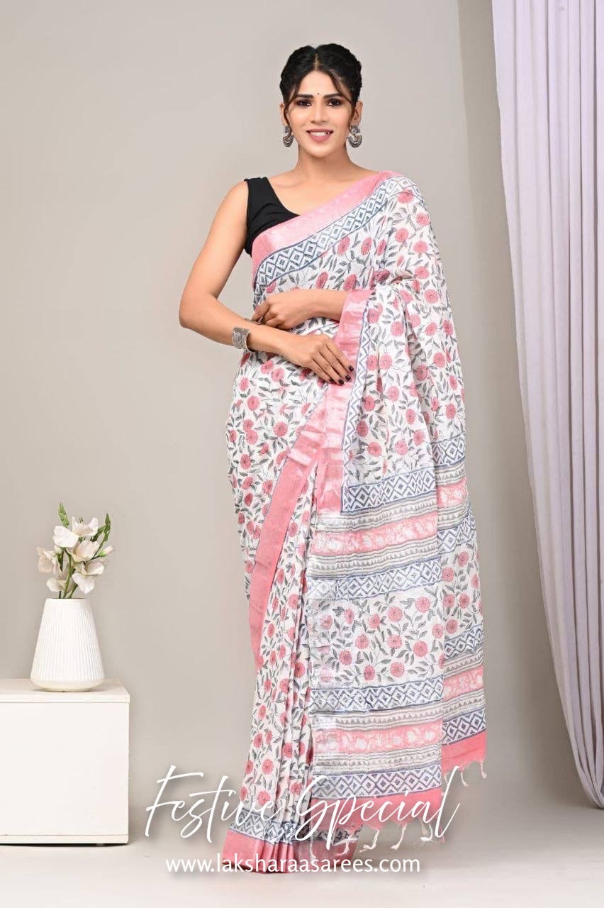 Comfy Linen Saree - Flowy Colours Edition