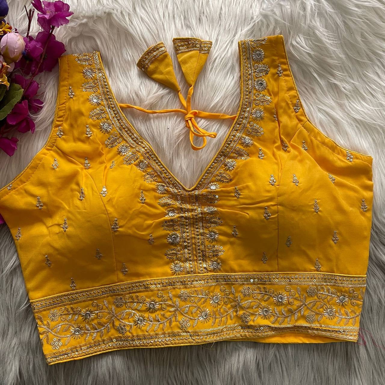 SONALIE –– Roman Silk Readymade Blouse
