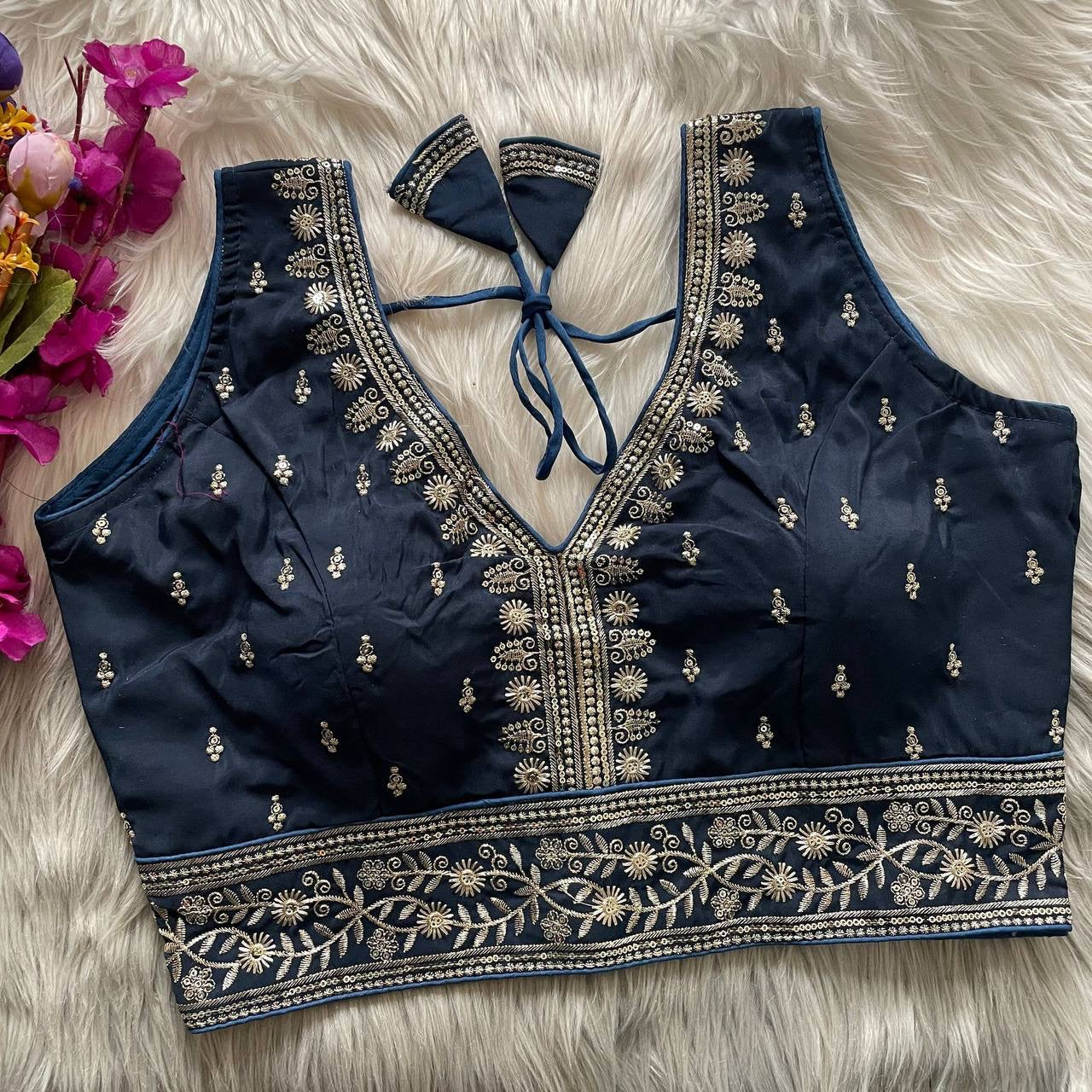 SONALIE –– Roman Silk Readymade Blouse