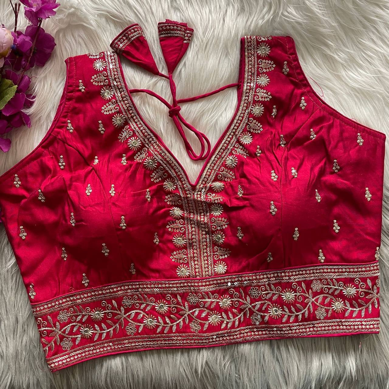 SONALIE –– Roman Silk Readymade Blouse