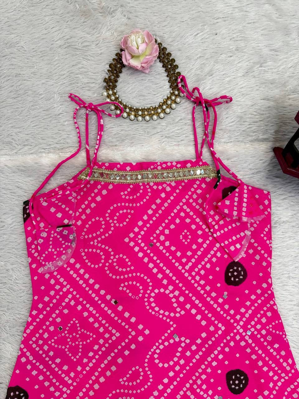 DAVINA — Sleeveless Hot Pink Sharara