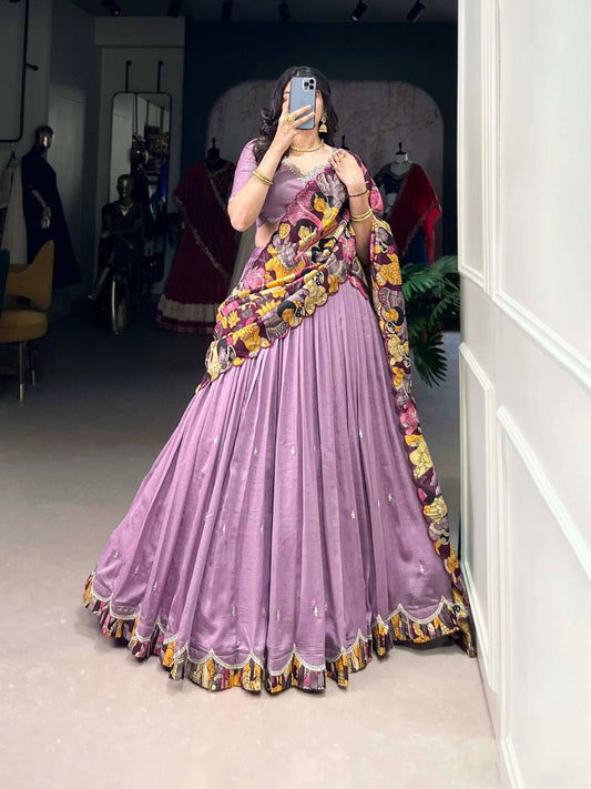 NITHARAA — Kalamkari half sarees lehenga