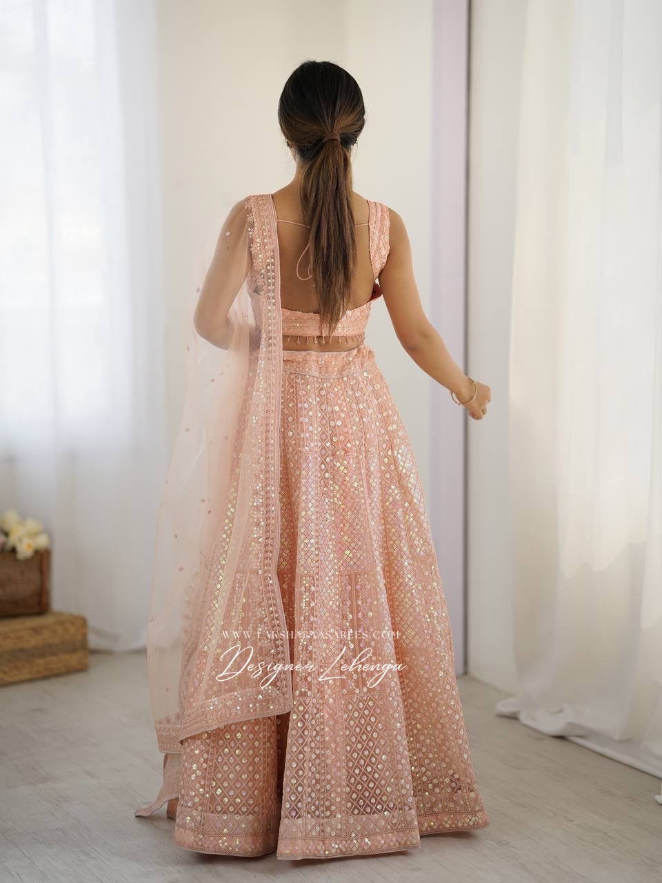 Designer Peach Lehenga