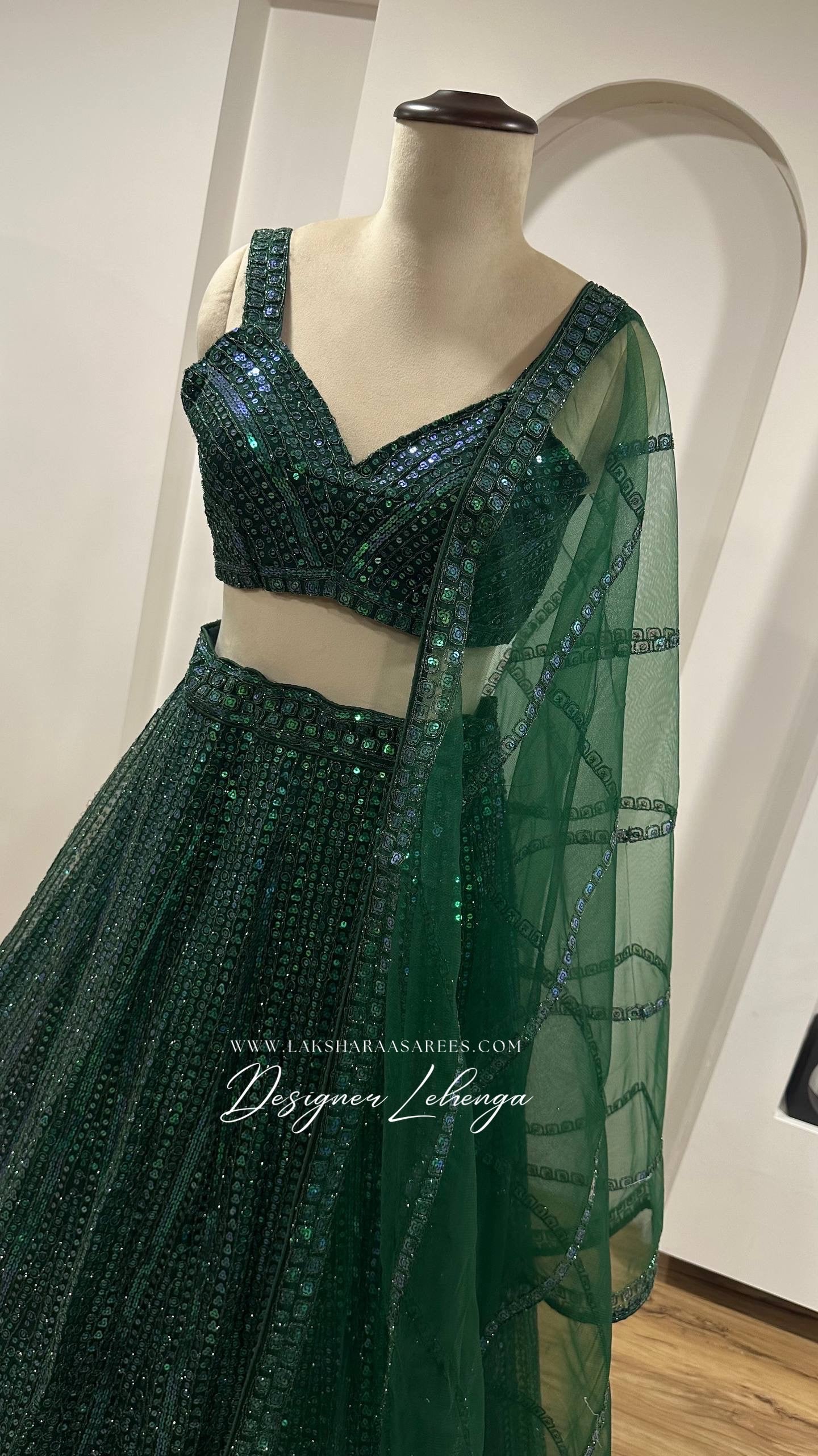 Emerald Green Designer Lehenga