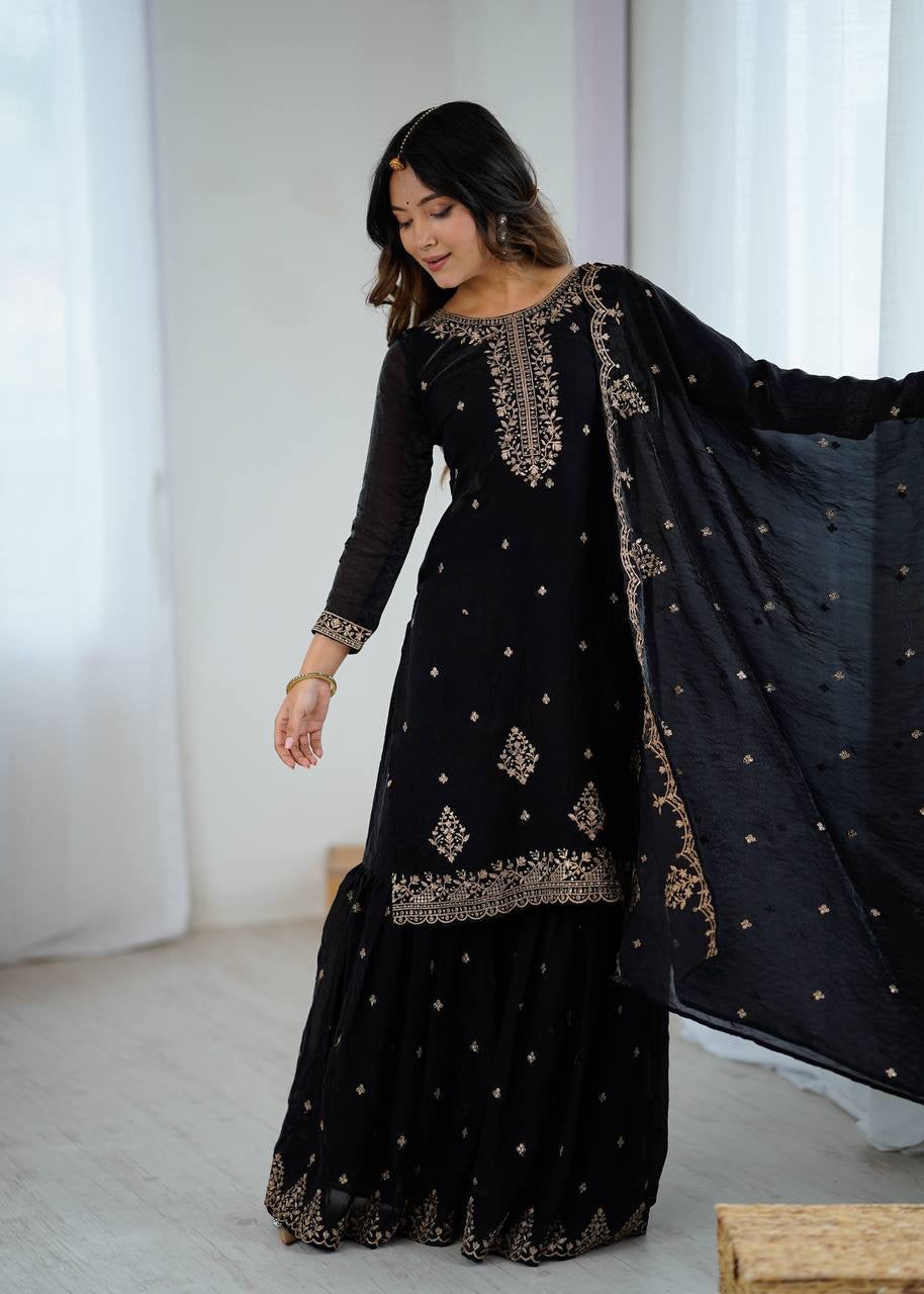 MARISA β Black Sharara suit