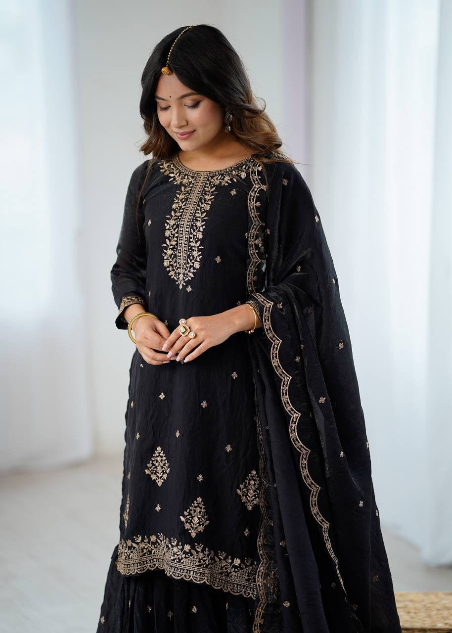 MARISA β Black Sharara suit