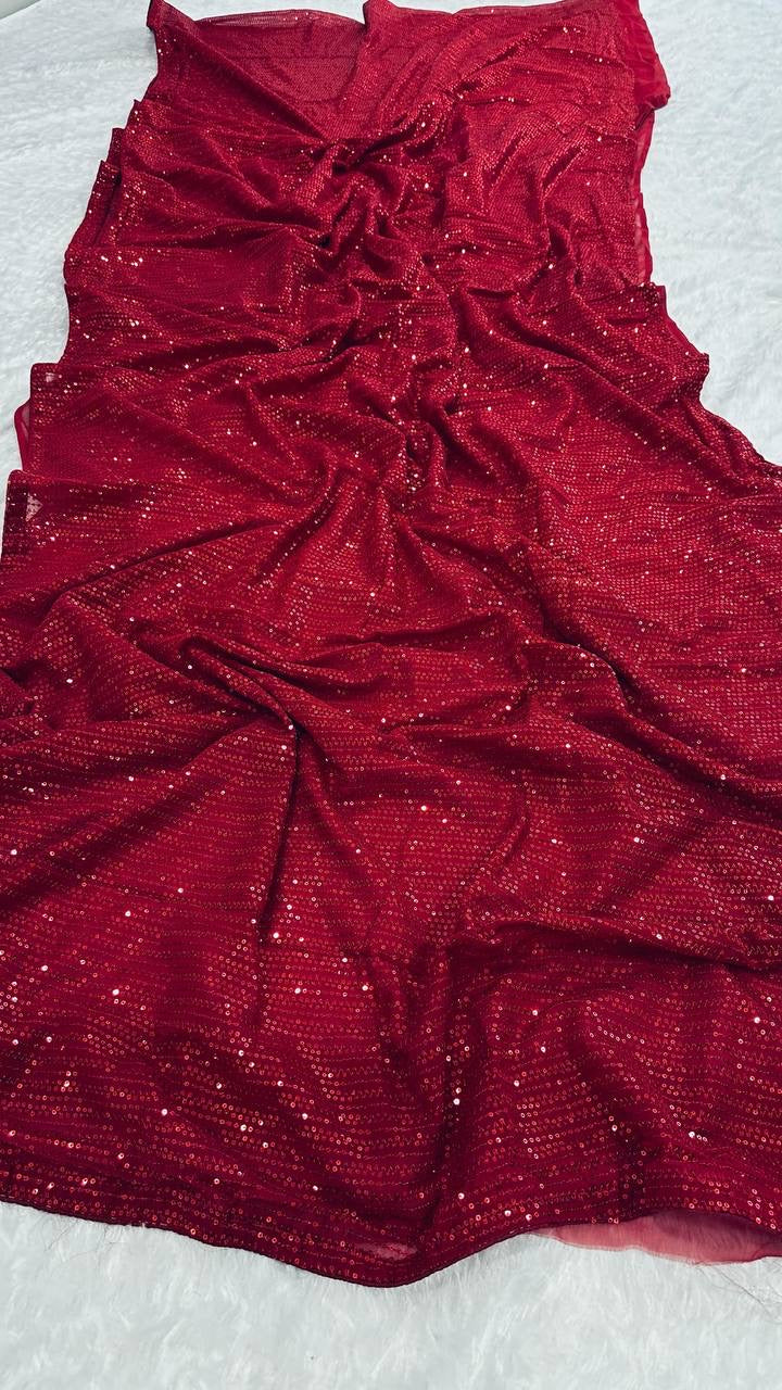 Partywear Sequin Bling Saree