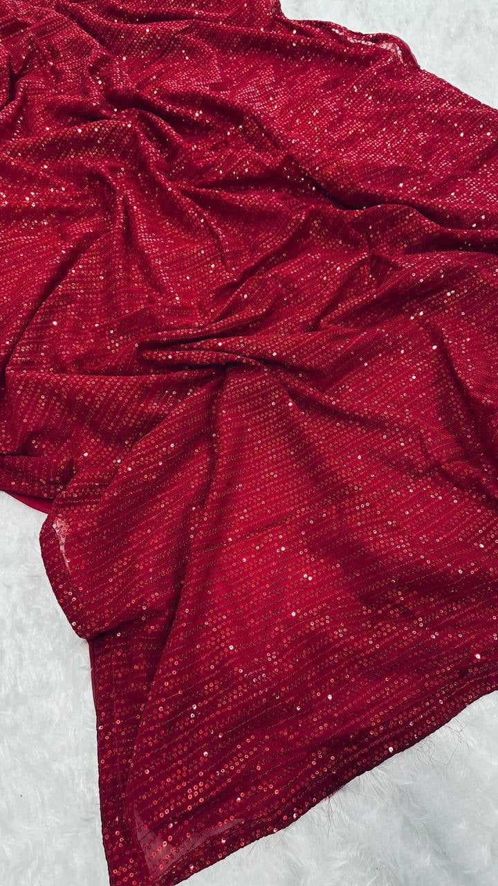 Partywear Sequin Bling Saree
