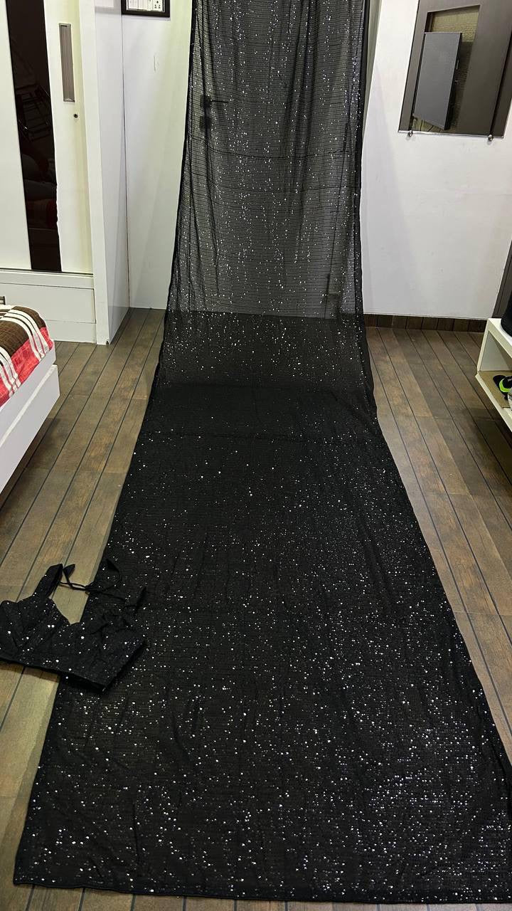 Partywear Sequin Bling Saree
