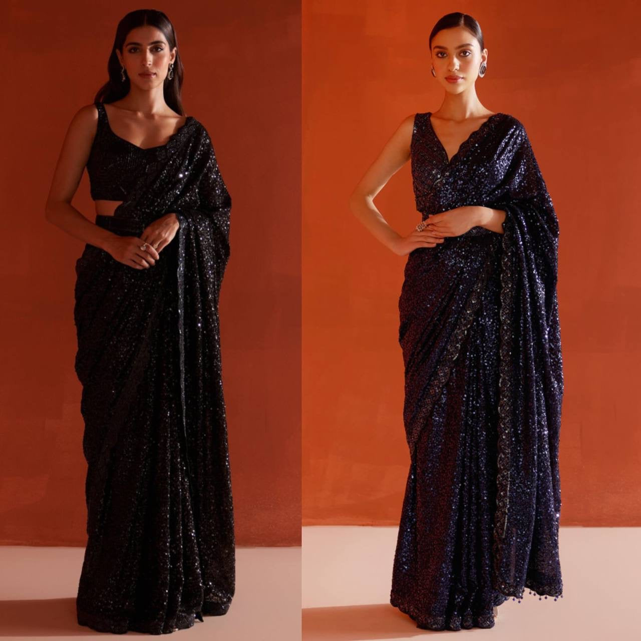 LAURA — Bling Sequin Georgette Dinner Saree