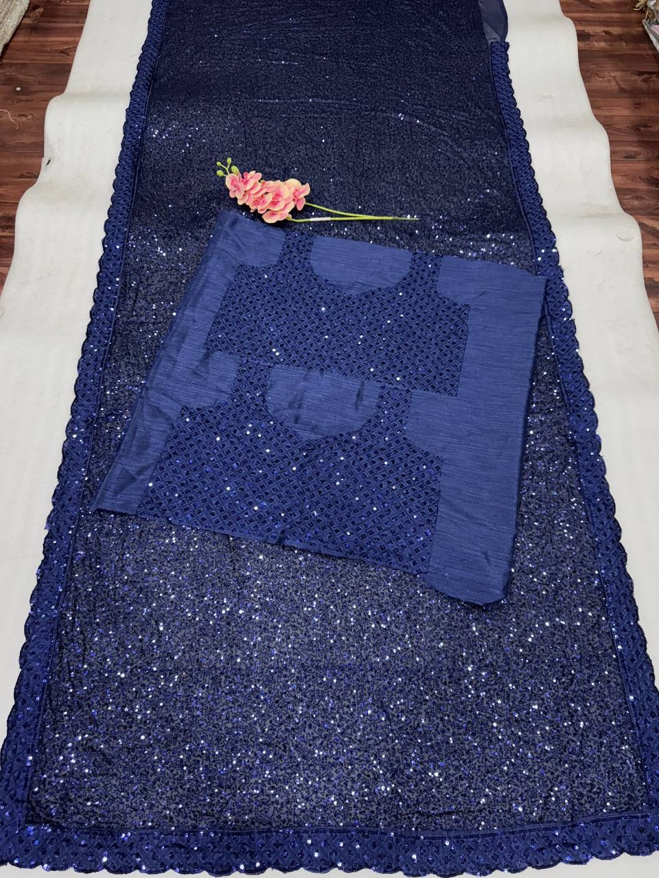 LAURA — Bling Sequin Georgette Dinner Saree