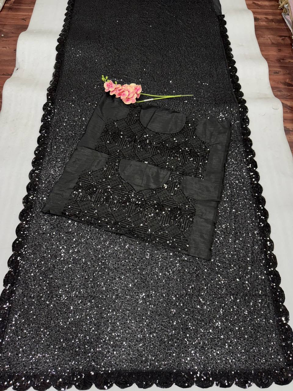 LAURA — Bling Sequin Georgette Dinner Saree