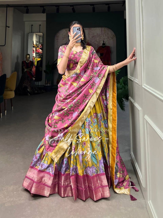 OVIYA — Kalamkari Half Saree Lehenga