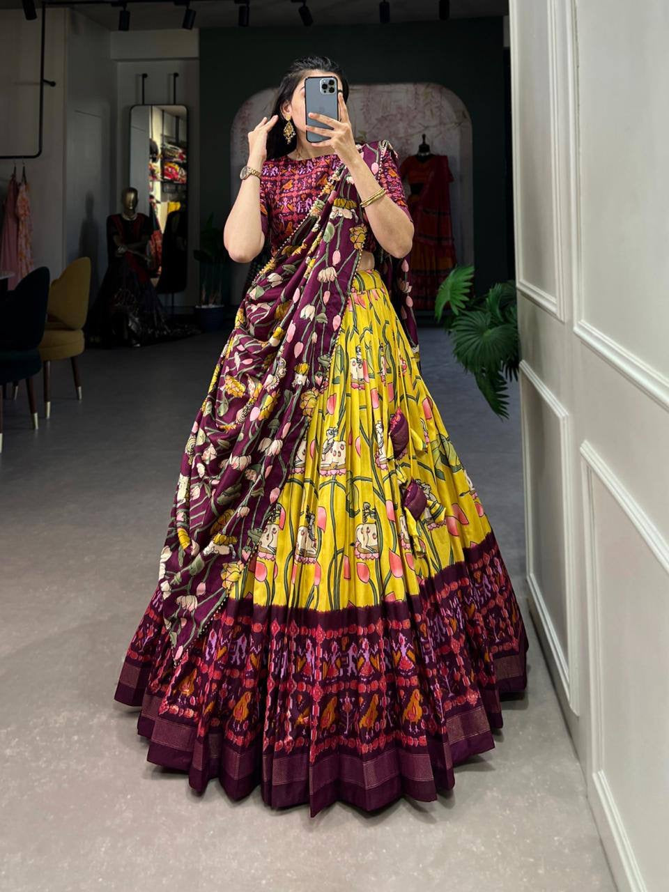 LAKSHIA — Floral Pichwai Half Saree Lehenga