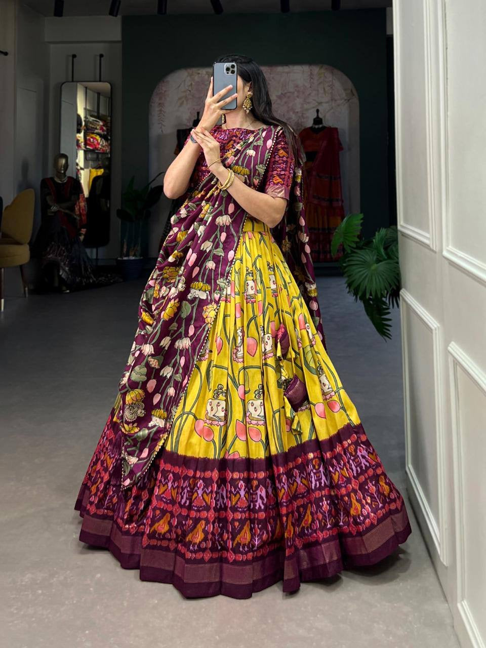LAKSHIA — Floral Pichwai Half Saree Lehenga