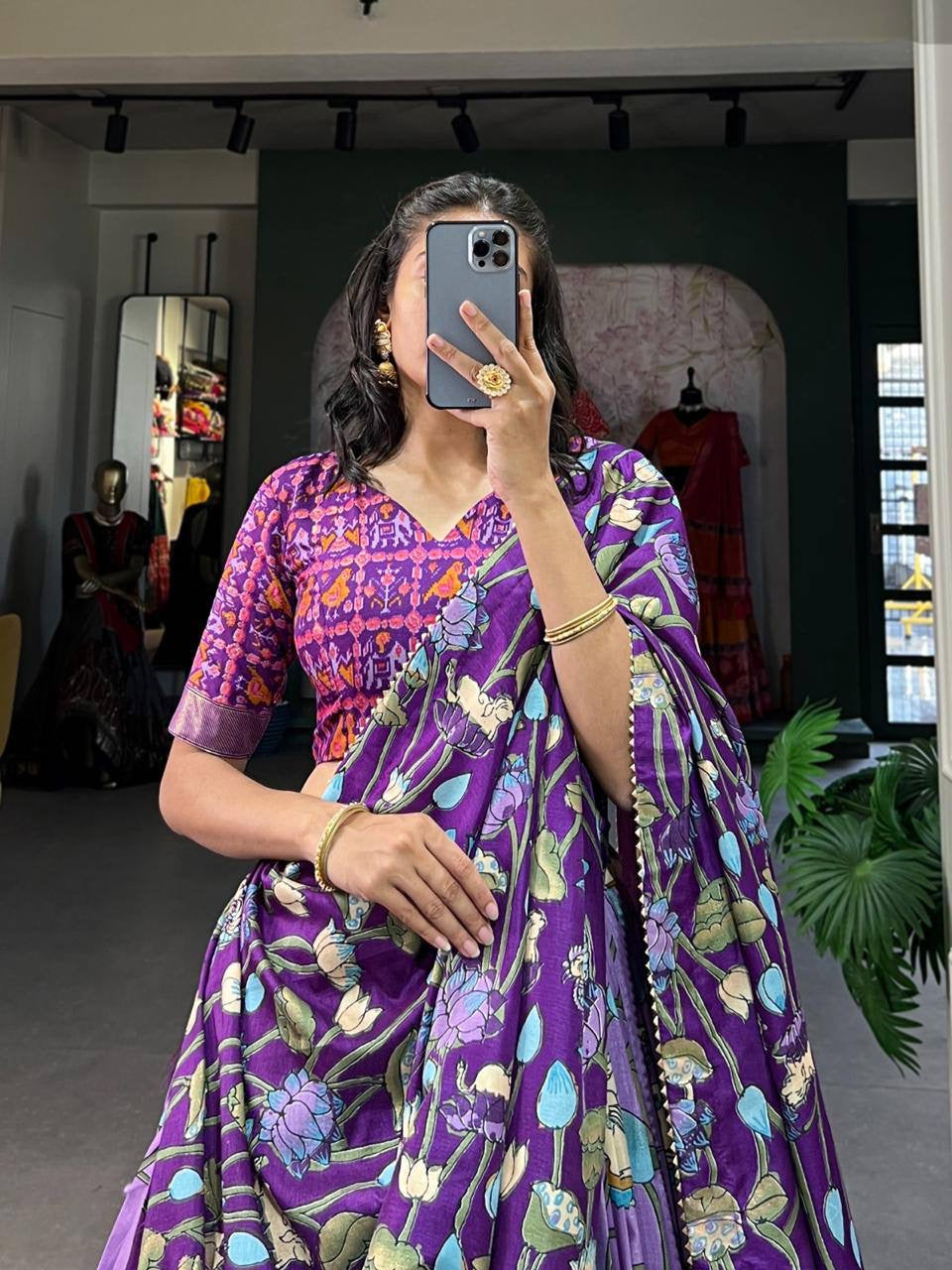 LAKSHIA — Floral Pichwai Half Saree Lehenga
