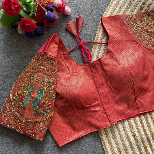 AYESHA — Bridal Banarasi Readymade Blouse