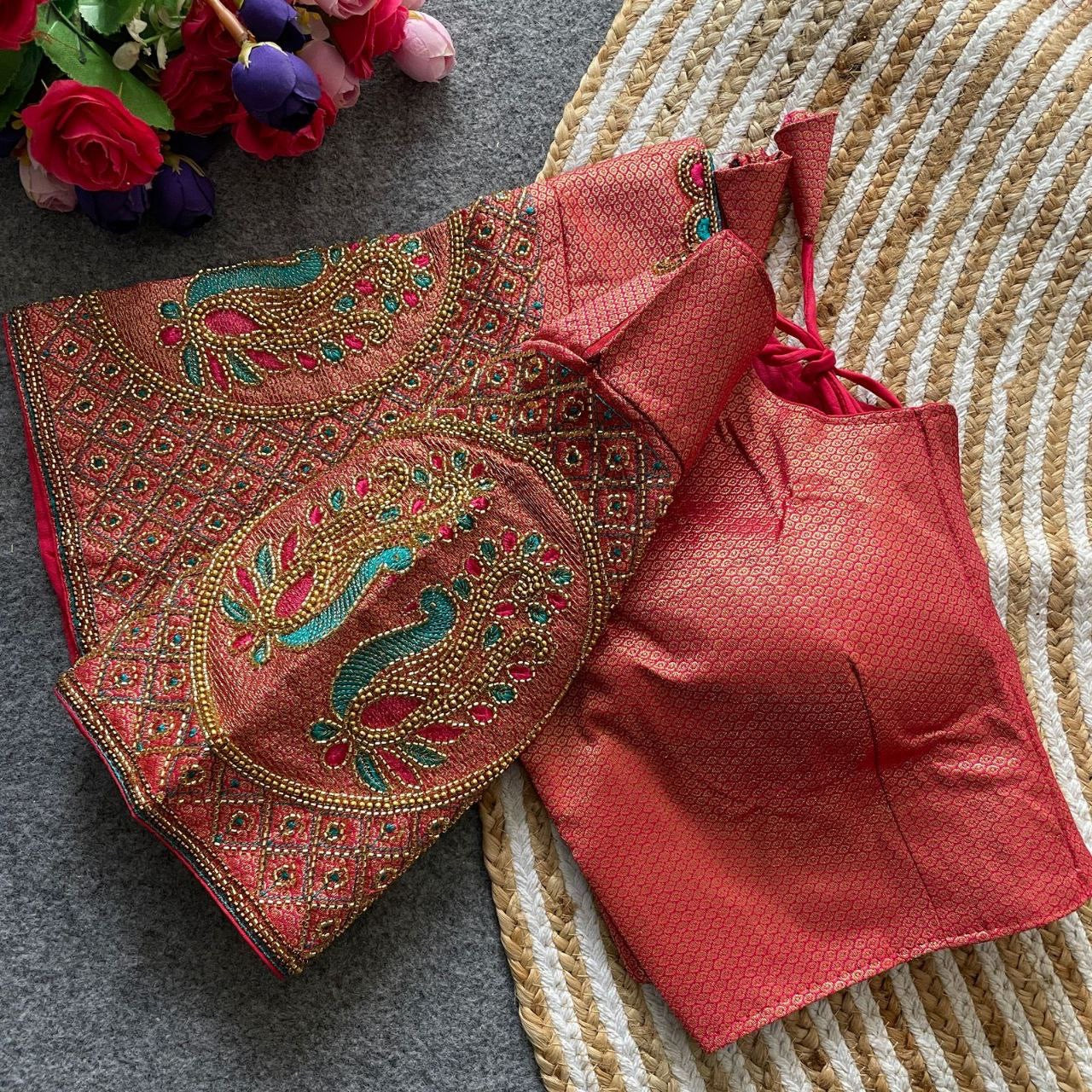 AYESHA — Bridal Banarasi Readymade Blouse