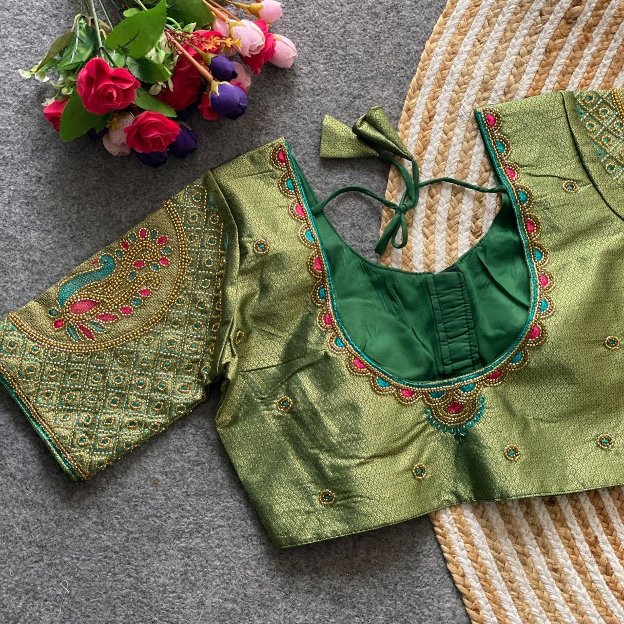 AYESHA — Bridal Banarasi Readymade Blouse