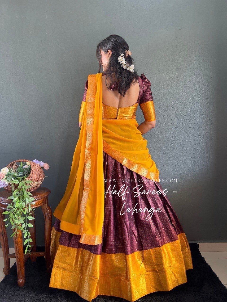 SOWMYA - Cotton Silk Half Saree Lehenga