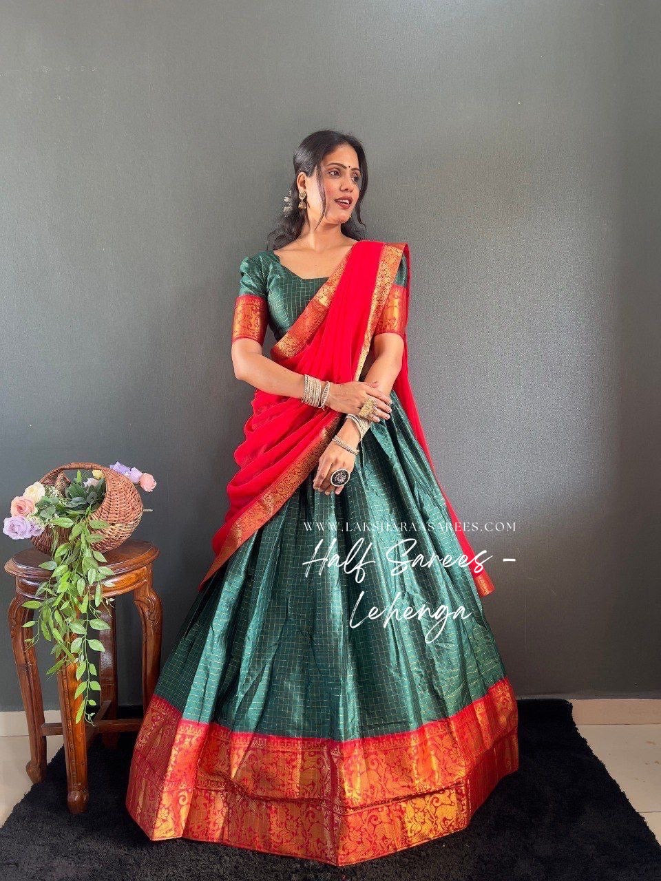 SOWMYA - Cotton Silk Half Saree Lehenga