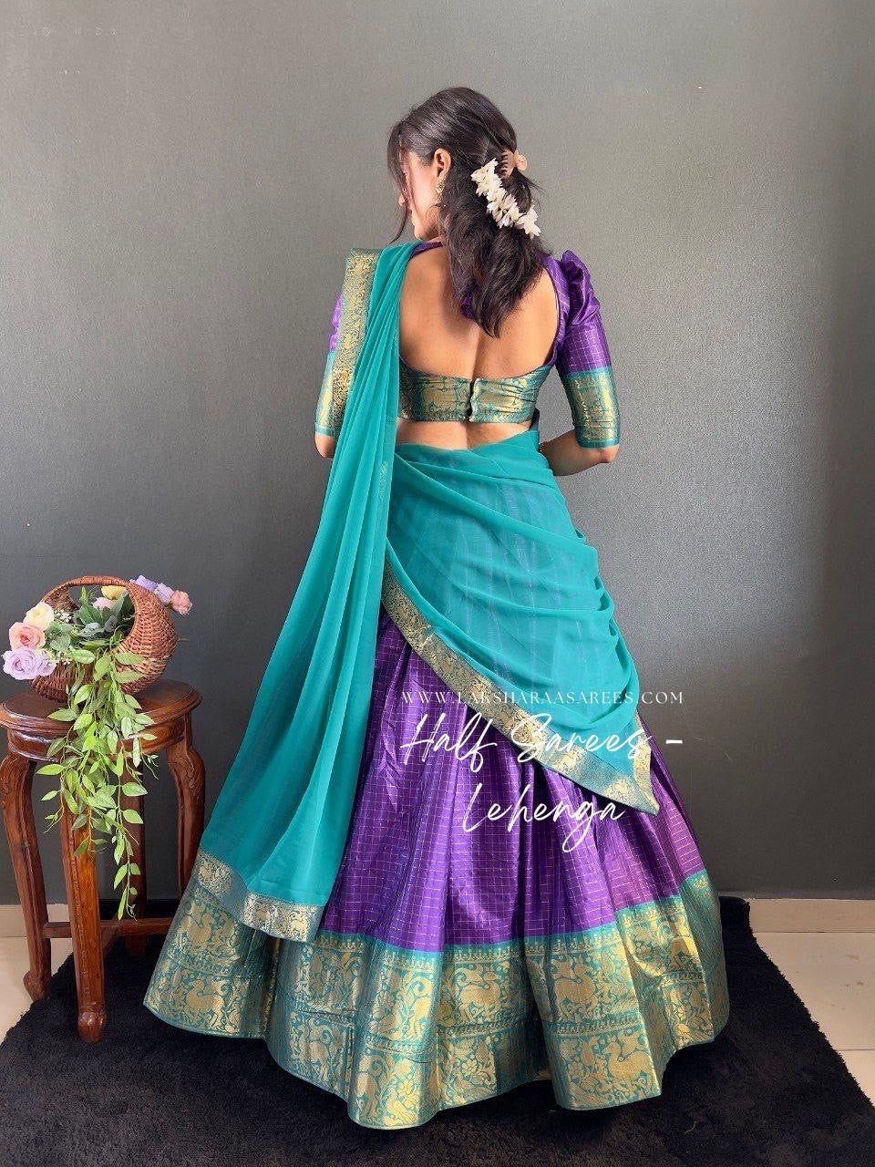 SOWMYA - Cotton Silk Half Saree Lehenga