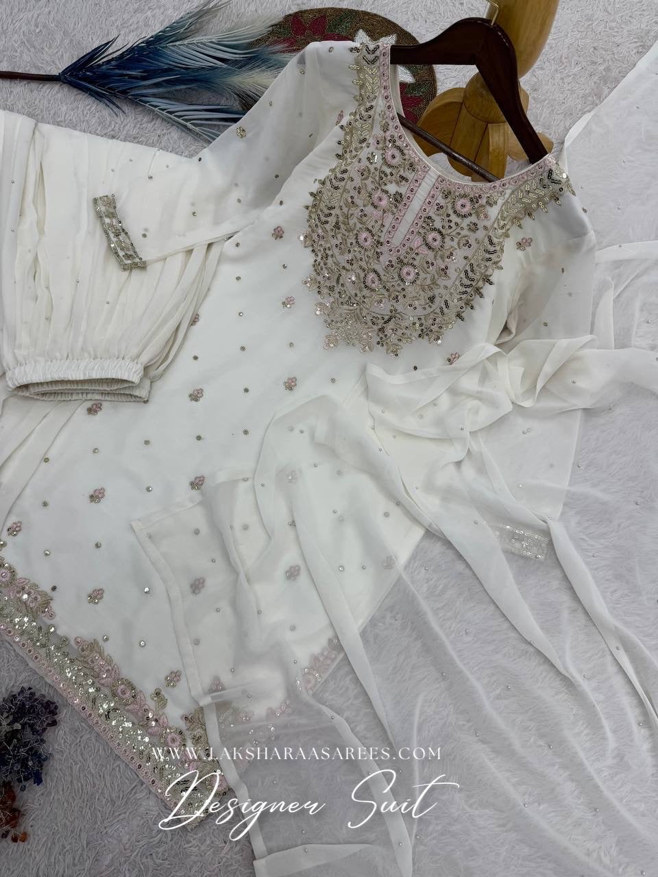 HANUSHA — Flowy Blue Pallazo Suit - Laksharaa Sarees