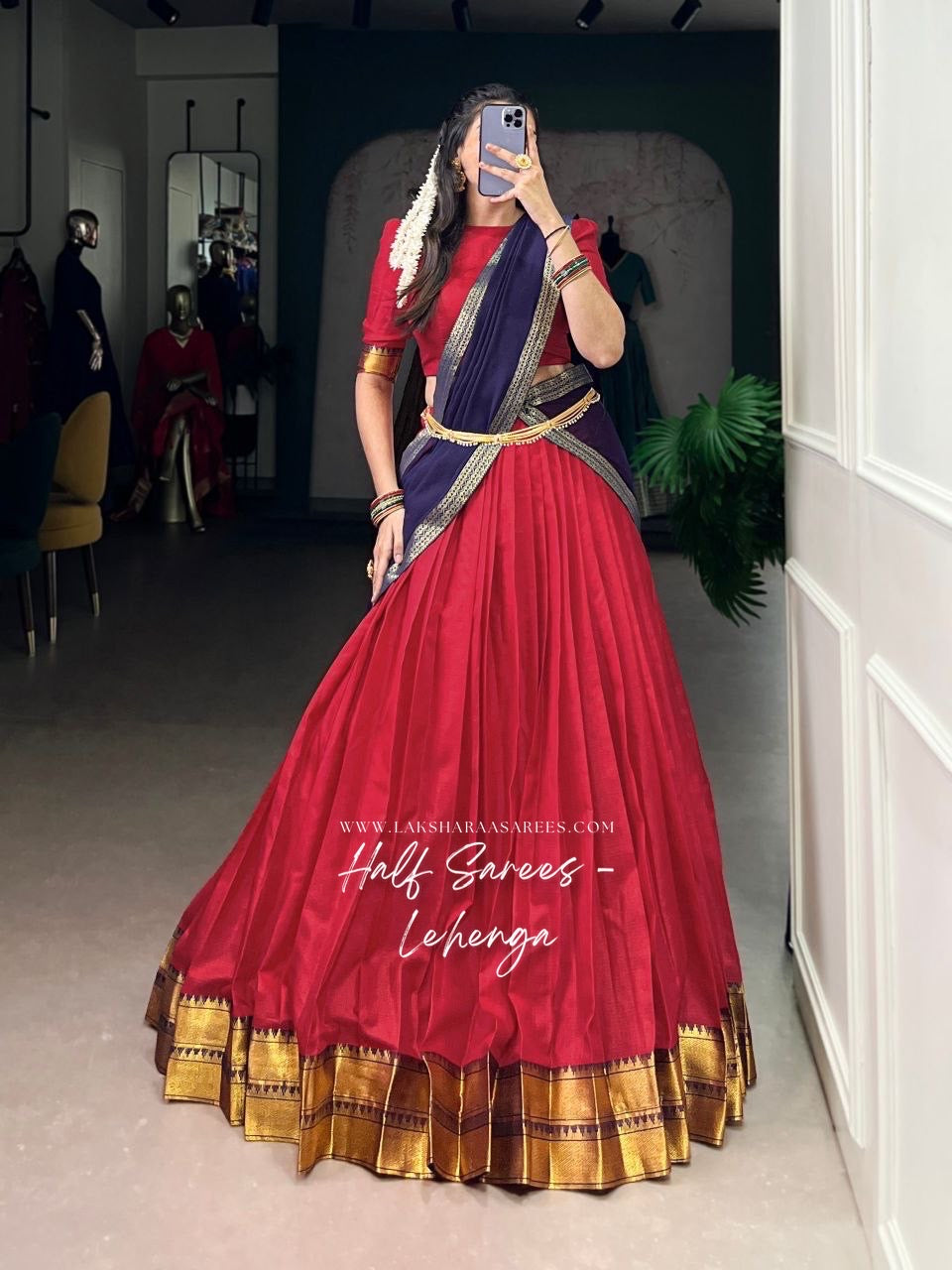 YALINI — Poly Cotton Half Saree Lehenga
