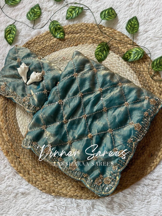 AMBER — Designer Luxe Shimmer Silk Saree