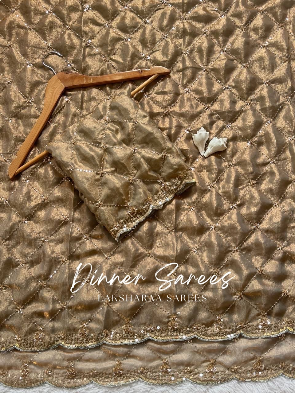 AMBER — Designer Luxe Shimmer Silk Saree