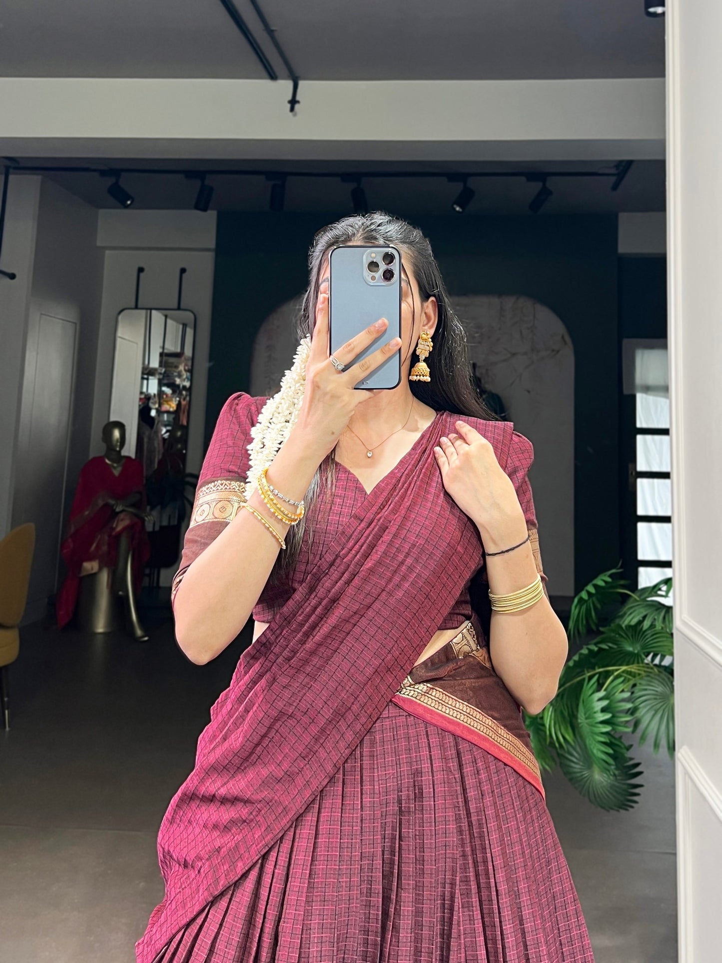 RENUKAA — Chettinad Cotton Half Saree Lehenga