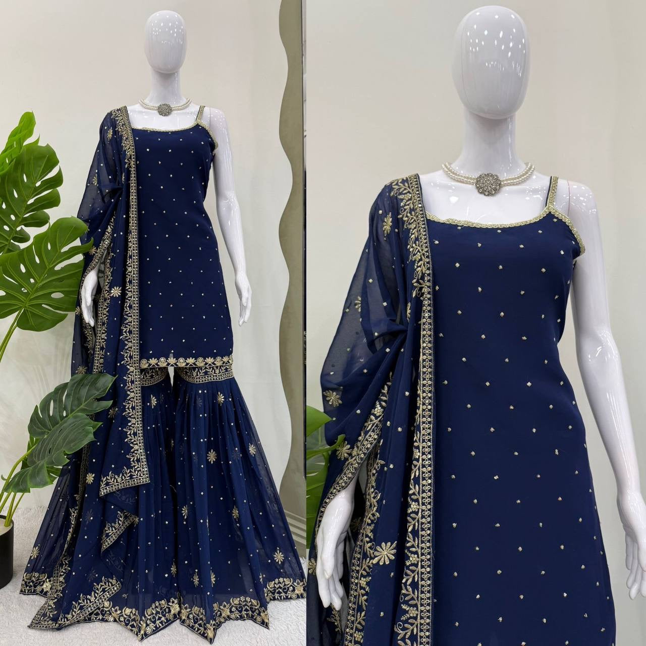 ELINE - Premium Blue Sharara Suit