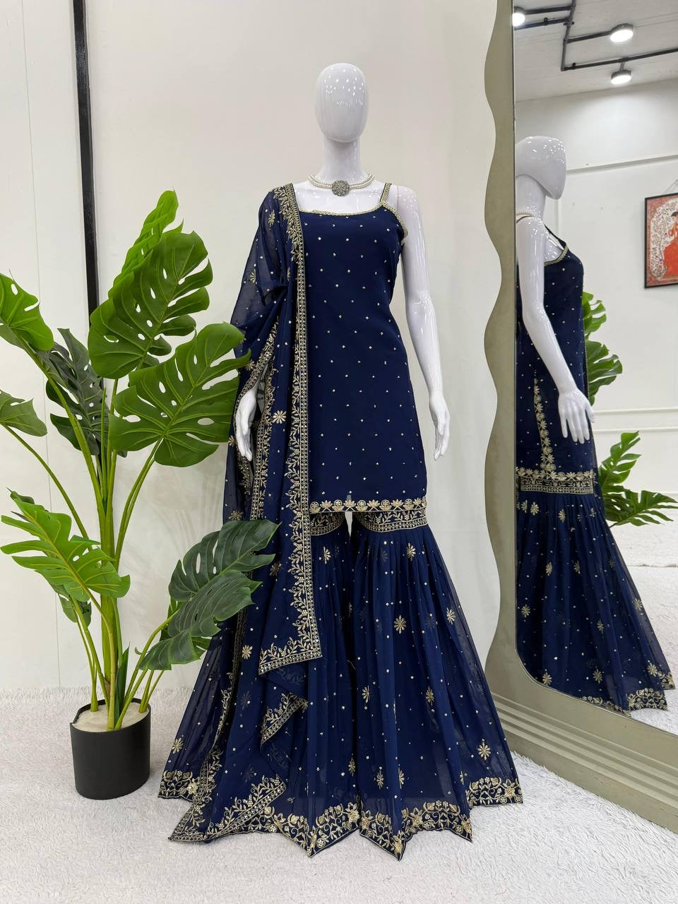 ELINE - Premium Blue Sharara Suit