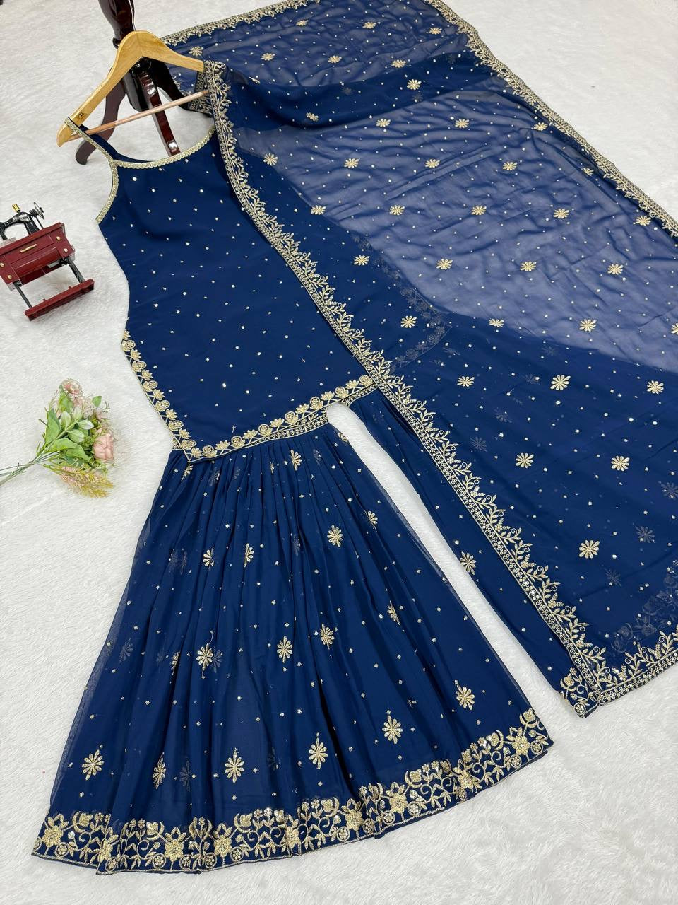ELINE - Premium Blue Sharara Suit