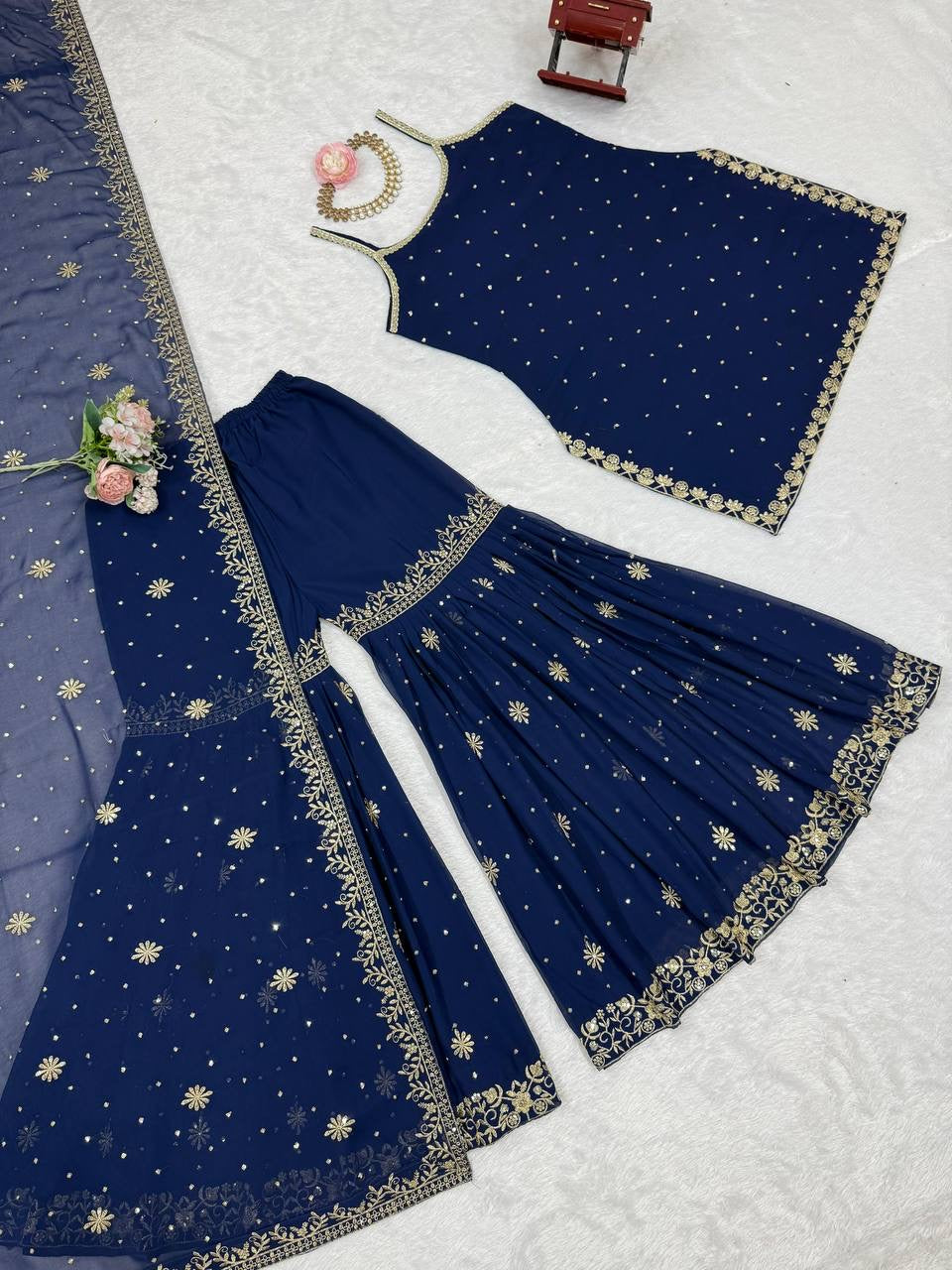 ELINE - Premium Blue Sharara Suit