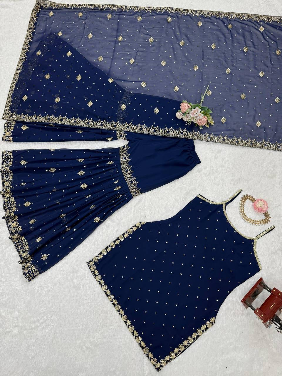 ELINE - Premium Blue Sharara Suit