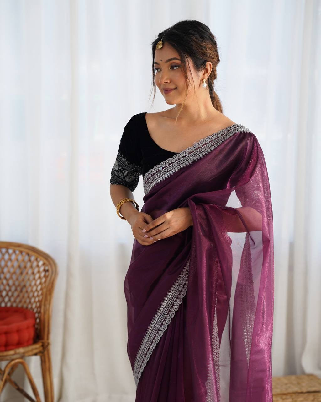 LORI — Beautiful Twill Net Dinner Saree