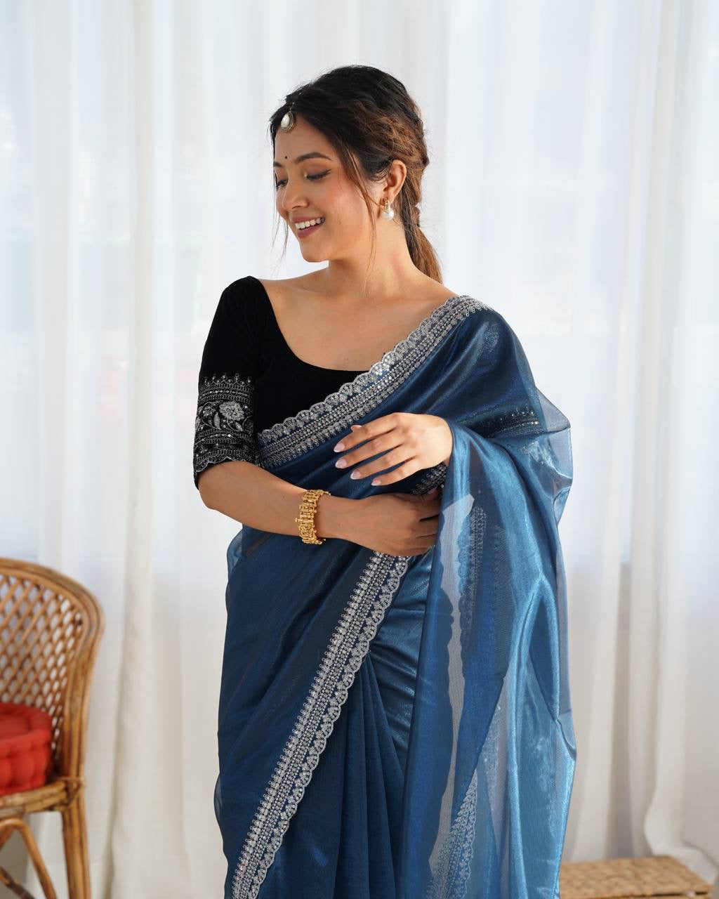 LORI — Beautiful Twill Net Dinner Saree