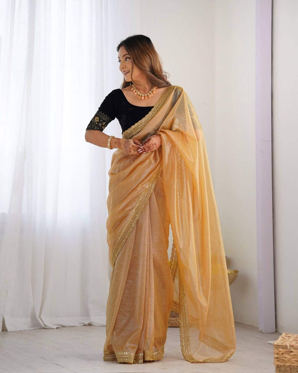 LORI — Beautiful Twill Net Dinner Saree