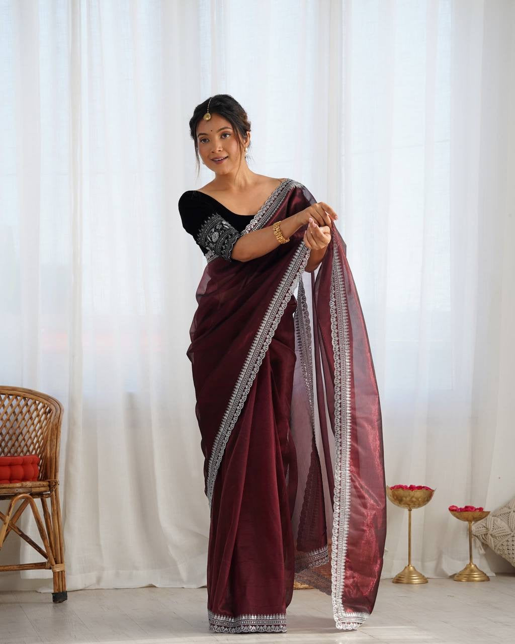 LORI — Beautiful Twill Net Dinner Saree