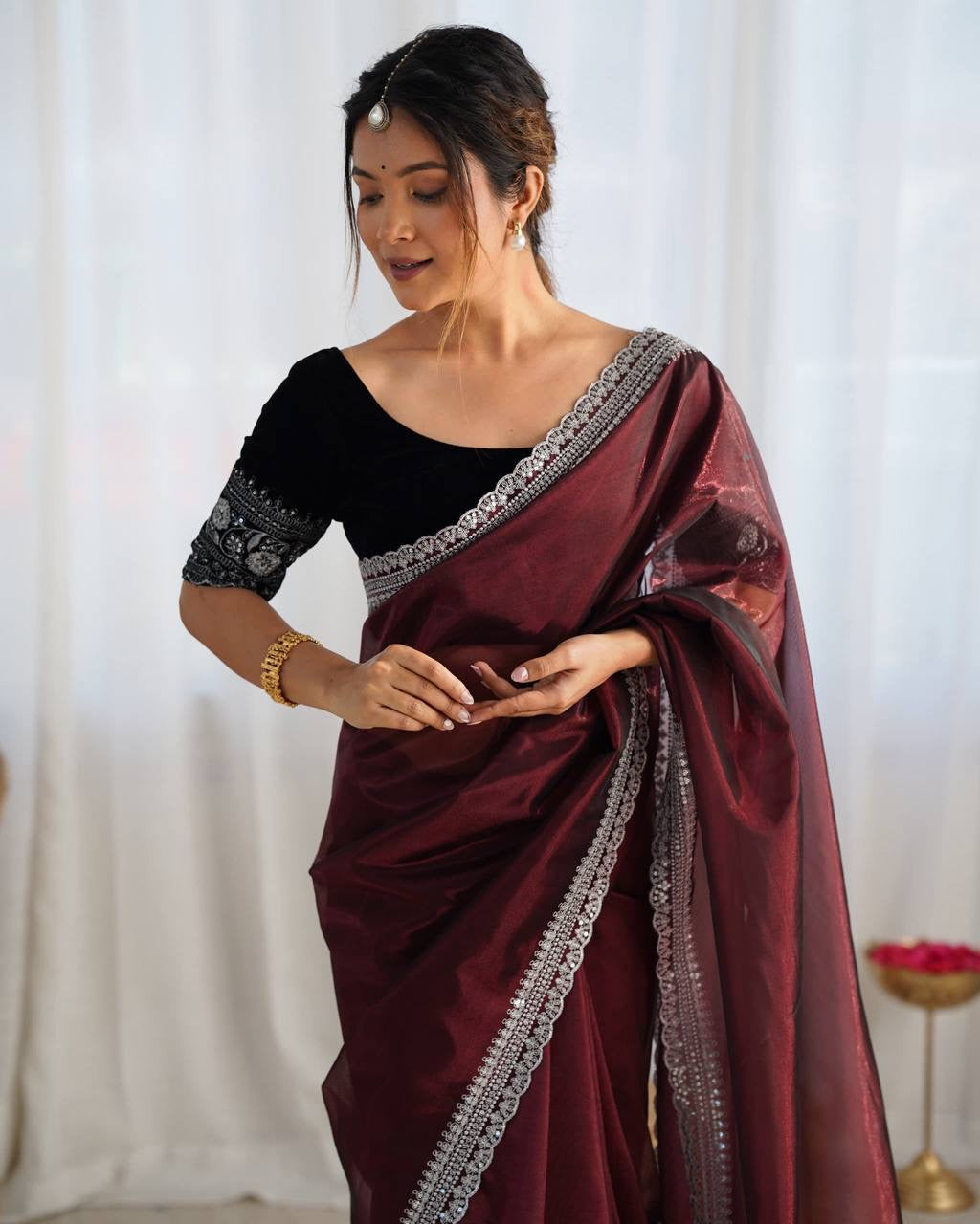 LORI — Beautiful Twill Net Dinner Saree