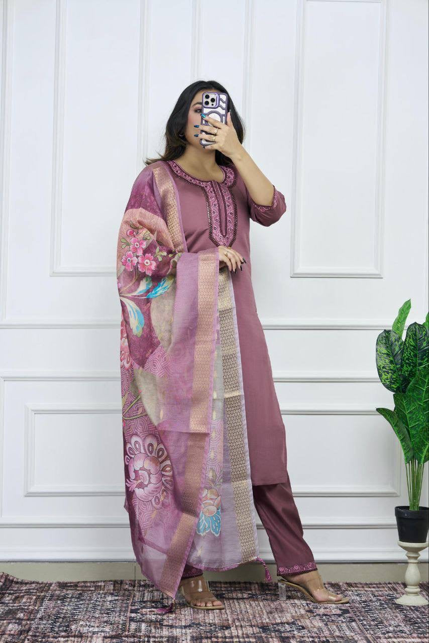 Dusty Purple Kurti Set