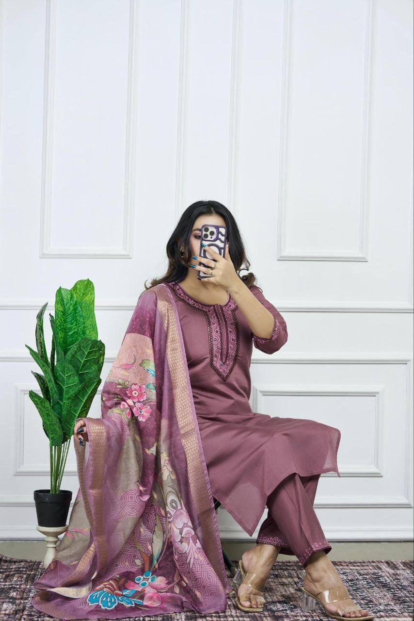 Dusty Purple Kurti Set