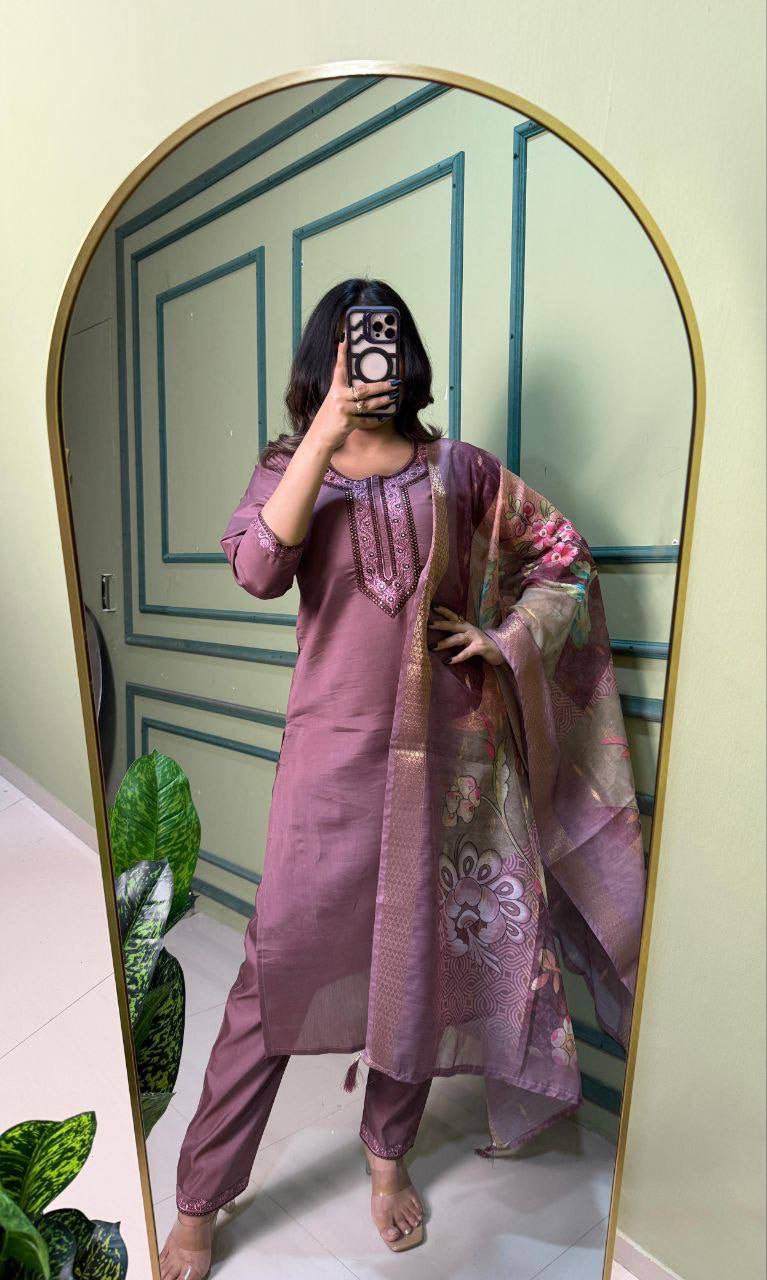Dusty Purple Kurti Set